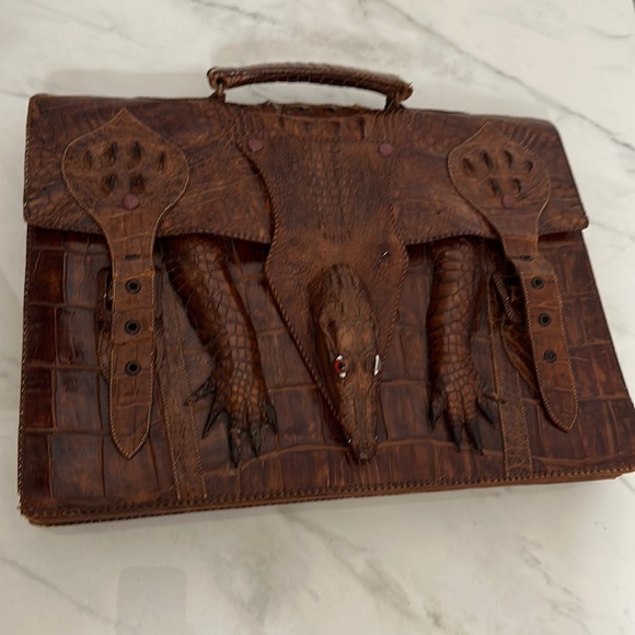 Source Unknown Bags Vintage Alligator Briefcase Alligator Skin